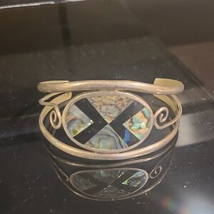 Abalone Inlay Mexico Cuff Bracelet